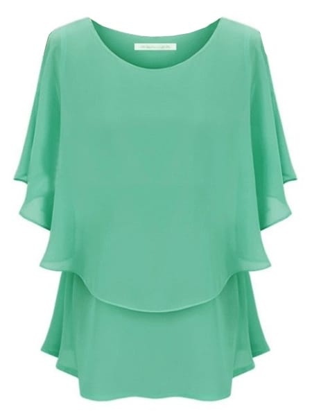 Was and Now - Fashion Clothing - 2 Color  Loose Fitting Plain Plus Size Shirt