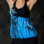 Was and Now - Fashion Clothing - Color Block Pleated Lace Up Halter Swimwear