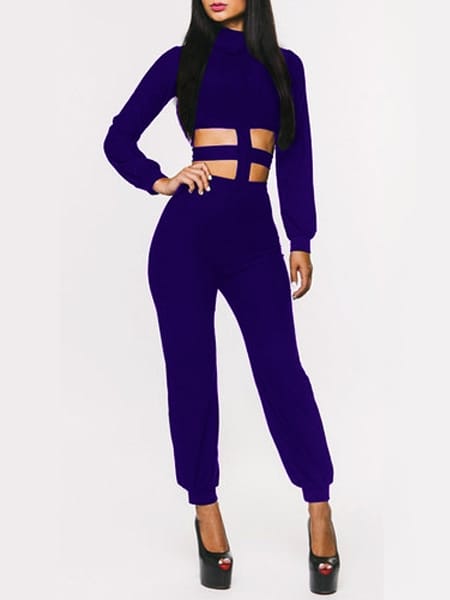 Was and Now - Fashion Clothing - Cut Out Concise 2 Colors Plain Jumpsuits