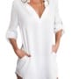 Was and Now - Fashion Clothing - Plain Trendy V Neck Shift-dress