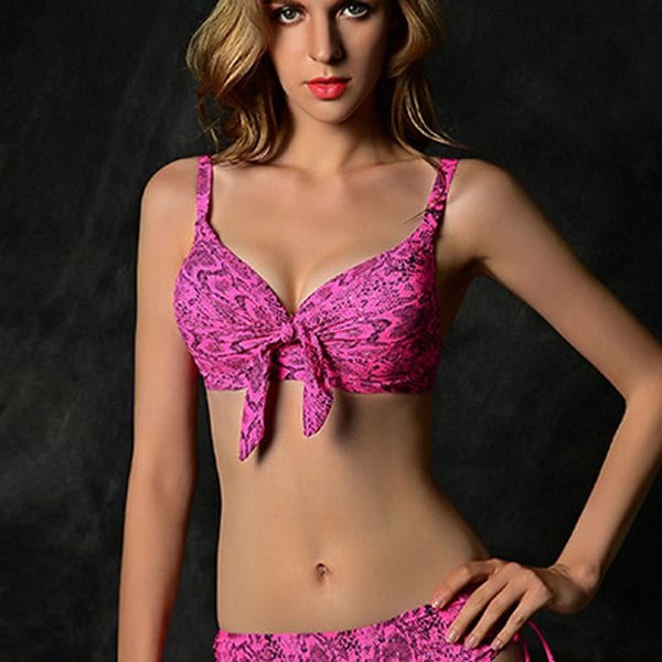 Was And Now - 2015 Cheap Pink Sexy Womens Snakeskin Printed Animal Print Bikini
