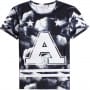 Was And Now - T Shirt 3D Cloud Letter Printed Womens Blue