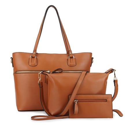 Was and Now - Fashion Clothing - 3 Pieces Faux Leather Charming Classical Shoulder Bags