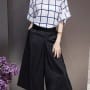 Was and Now - Fashion Clothing - Basic Plaid Tee And Plain Pants