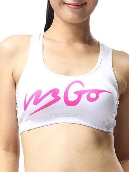 Was and Now - Fashion Clothing - Letter Printed Round Neck Sports Bra