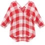 Was and Now - Fashion Clothing - Plaid V Neck Blouses