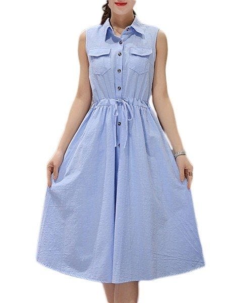 Was and Now - Fashion Clothing - Plain Stunning Small Lapel Skater Dress