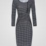 Was and Now - Fashion Clothing - Houndstooth Fascinating Round Neck Bodycon Dress