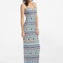 Was and Now - Fashion Clothing - Spaghetti Strap Dacron Geometric Striped Maxi Dress
