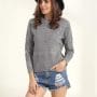 Was and Now - Fashion Clothing - Crew Neck Embossed Plain Sweaters