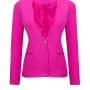 Was and Now - Fashion Clothing - Collarless Scallop Single Button Plain Blazer