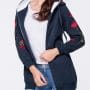 Was and Now - Fashion Clothing - Drawstring Slit Pocket Embroidery Hoodie