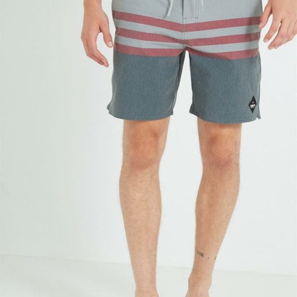 Was And Now - Cotton On Men - board short - Tri stripe navy/grey/wine #2