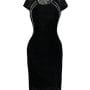 Was and Now - Fashion Clothing - Round Neck Hollow Out Plain Classical Lace Plus Size Bodycon Dress