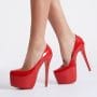 Was And Now - Shoespie Classy Red Platform Heels