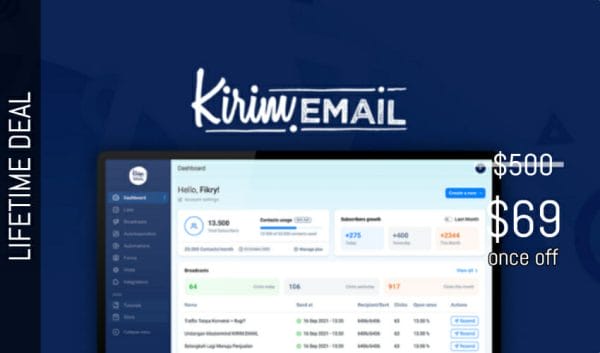 WAS AND NOW - KIRIM.EMAIL Lifetime Deal for $69 WAS $500.00