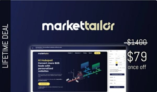 WAS AND NOW - Markettailor Lifetime Deal for $79 WAS $1400.00