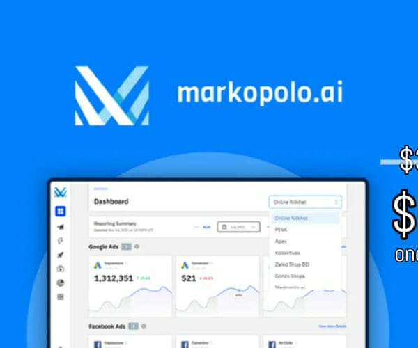 WAS AND NOW - Markopolo ai Lifetime Deal for $59 WAS $348.00