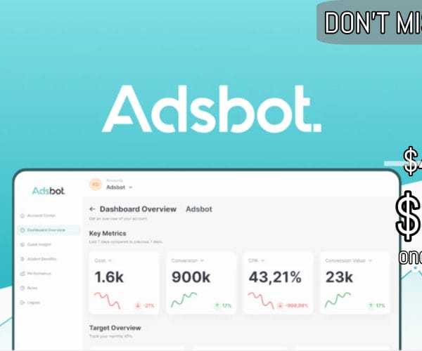 WAS AND NOW - Adsbot Lifetime Deal for $39 WAS $488.00