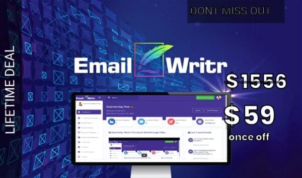 WAS AND NOW - EmailWritr Lifetime Deal for $59 WAS $1556.00