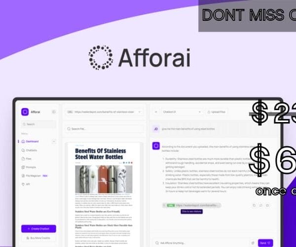 WAS AND NOW - Afforai Lifetime Deal for $69 WAS $232.00