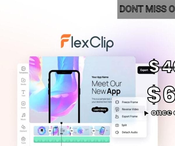 WAS AND NOW - FlexClip Lifetime Deal for $69 WAS $400.00