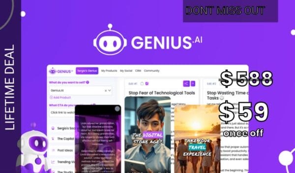 WAS AND NOW - Genius.AI Lifetime Deal for $59 WAS $588.00