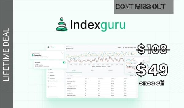 WAS AND NOW - Indexguru Lifetime Deal for $49 WAS $108.00