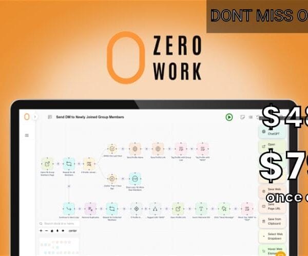 WAS AND NOW - ZeroWork Lifetime Deal for $79 WAS $480.00