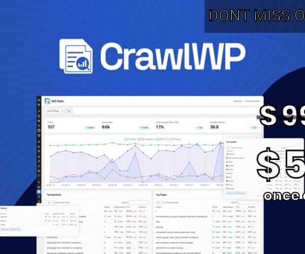WAS AND NOW - CrawlWP Lifetime Deal for $59 WAS $99.00