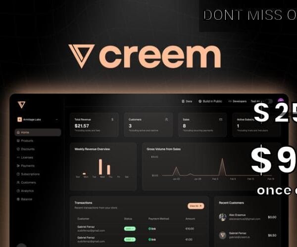 WAS AND NOW - Creem Lifetime Deal for $99 WAS $250.00