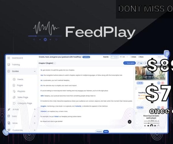WAS AND NOW - FeedPlay Lifetime Deal for $79 WAS $890.00