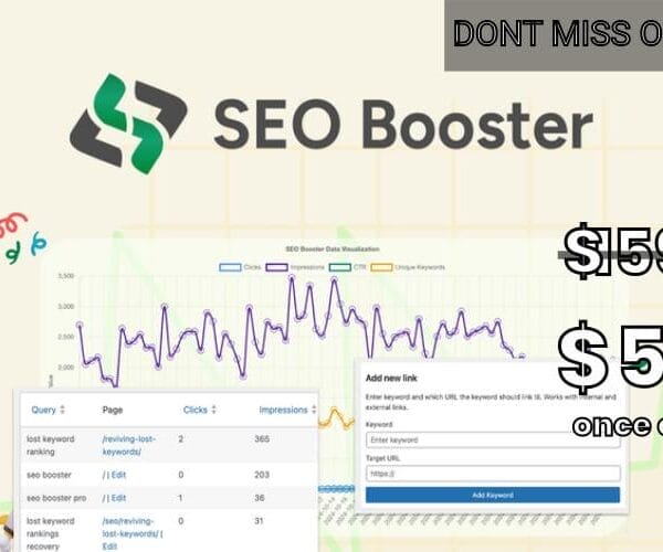 WAS AND NOW - SEO Booster - Plus Exclusive Lifetime Deal for $59 WAS $159.99