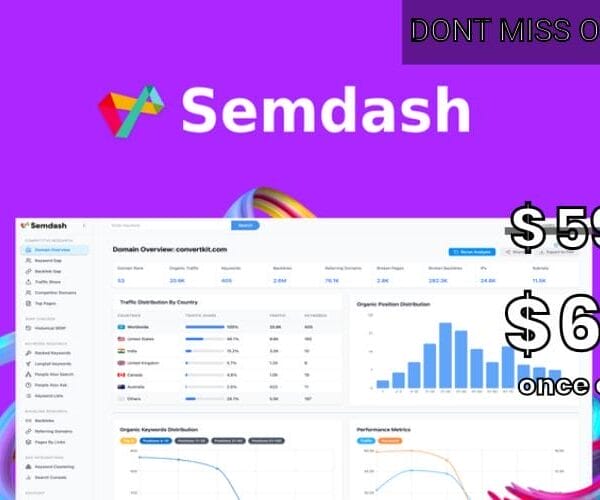 WAS AND NOW - Semdash Lifetime Deal for $69 WAS $590.00