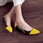 Color Block Wedge Heel Pointed Toe Flats