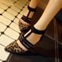 Shoespie Fashion Leopard Ankle Wrap dress Sandals