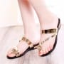 Shoespie Metal Thong Flat Sandal