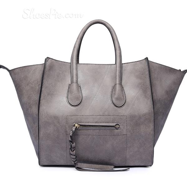 Shoespie PU Zipper and Stitch Design Handbag