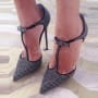 Shoespie Rhinestone Bowtie Stiletto Heels