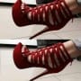 Shoespie Suede Cut-out Platform Gladiator Sandals